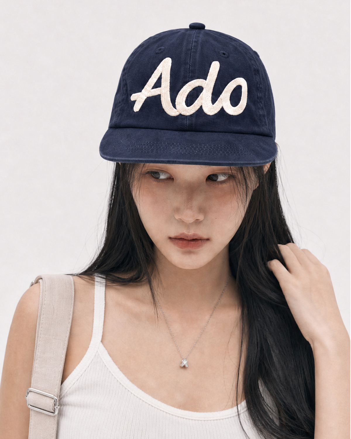어덜트온리(ADULTONLY) Ado 6패널 플랫 빌 스냅백 (네이비)
