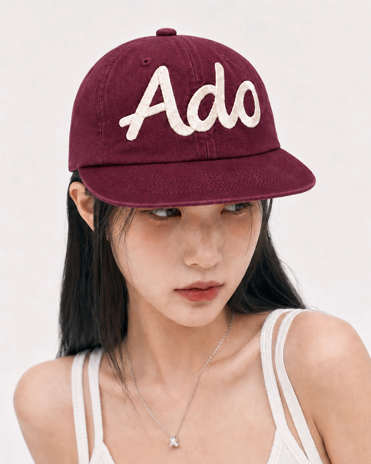 어덜트온리(ADULTONLY) Ado 6패널 플랫 빌 스냅백 (버건디)