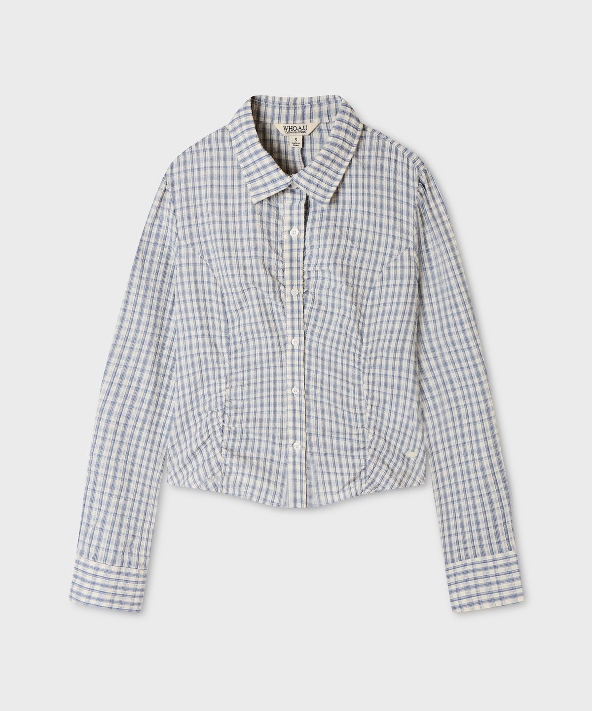 후아유(WHO.A.U) Slim Fit Check Blouse / WHBLG4991F