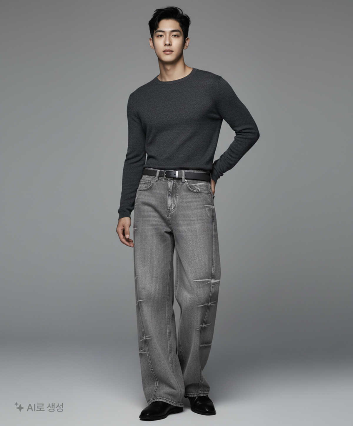 메종미네드(MAISON MINED) PINCH WIND DENIM PANTS GREY 46