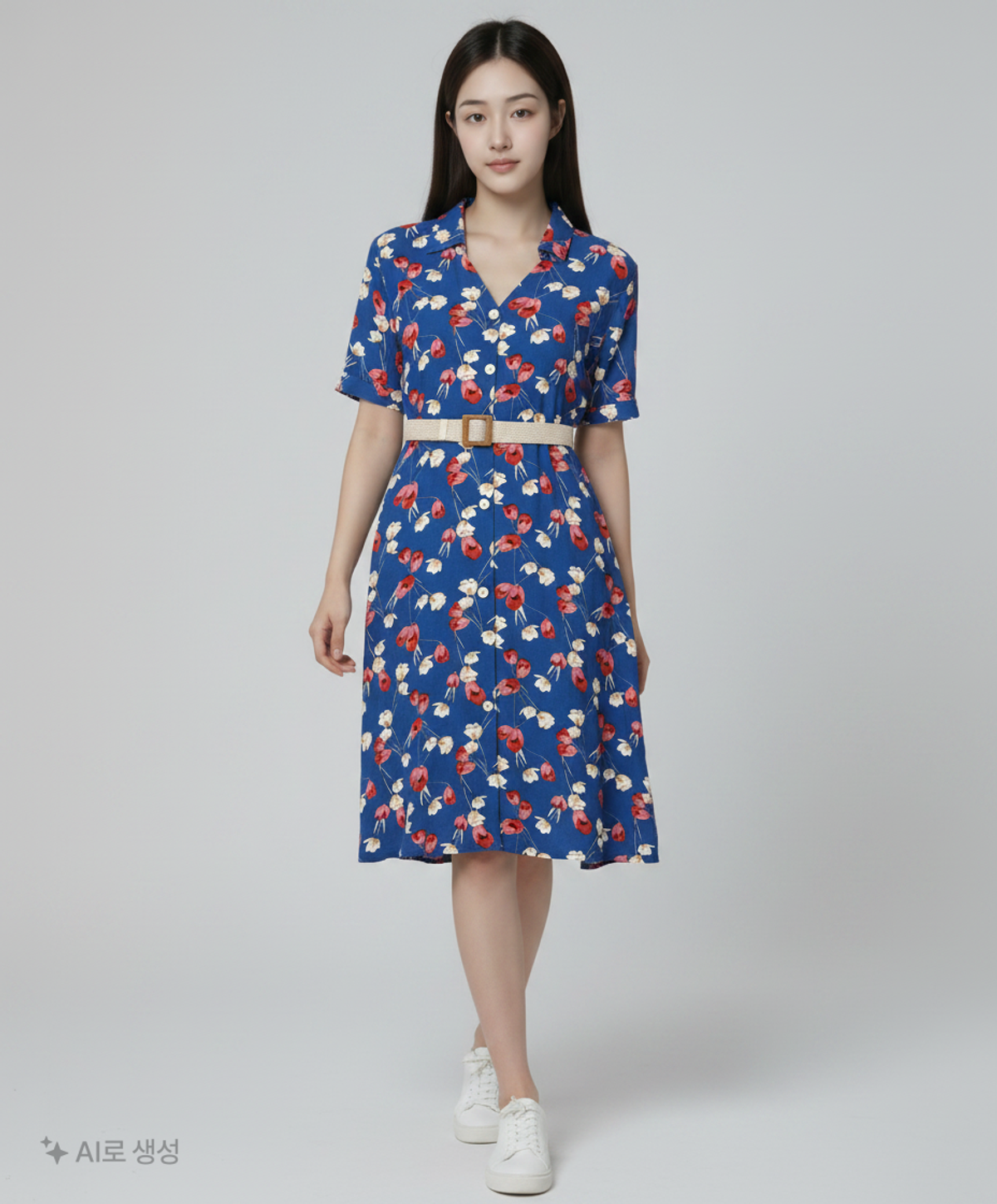 룩캐스트(LOOKAST) BLUE SYDNEY PRINTED DRESS ONESIZE