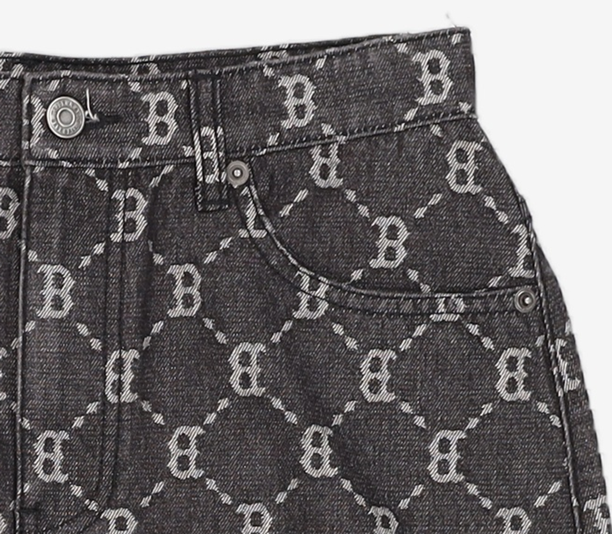 엠엘비(MLB) 여성 다이아 모노그램 자카드 데님 스커트 B (Black) S