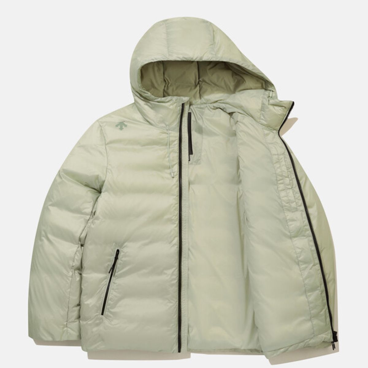 데상트(DESCENTE) 에센셜 컴포트핏 미들 다운 자켓 카키 SR323UDJ88
