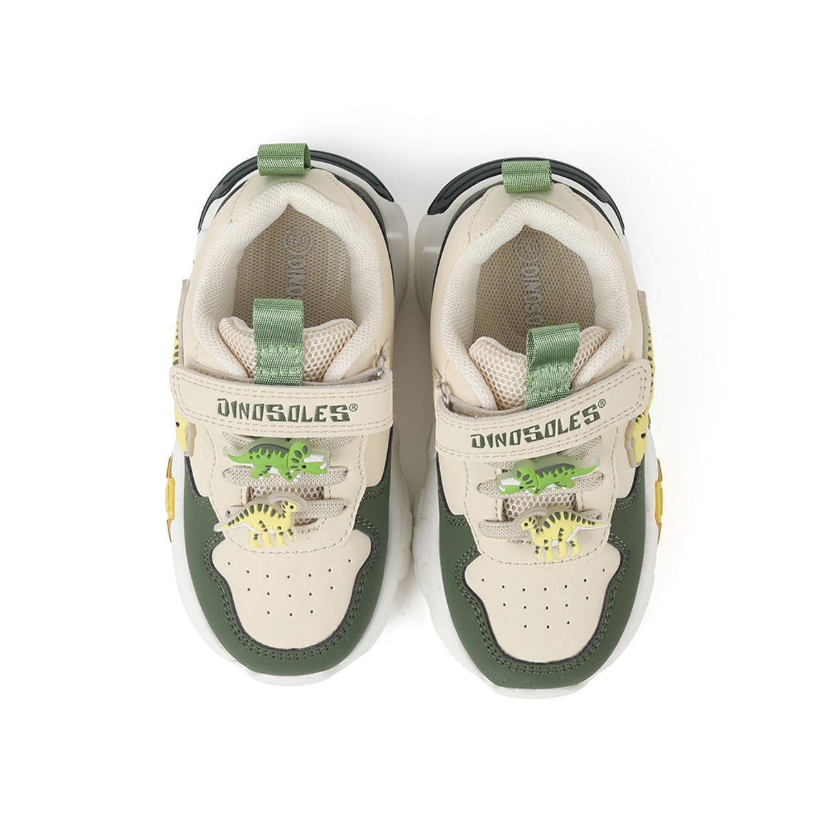 다이노솔즈(DINOSOLES) 티렉스 픽셀 스텝 베이지