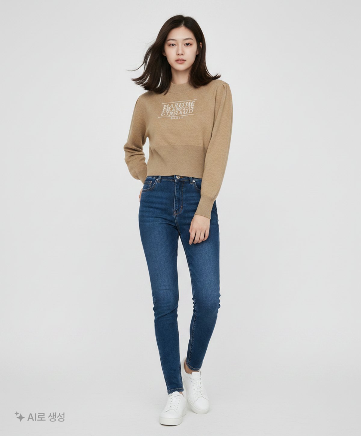 마리떼 프랑소와 저버(MARITHÉ + FRANҪOIS GIRBAUD) W CLASSIC LOGO CROP KNIT beige OS