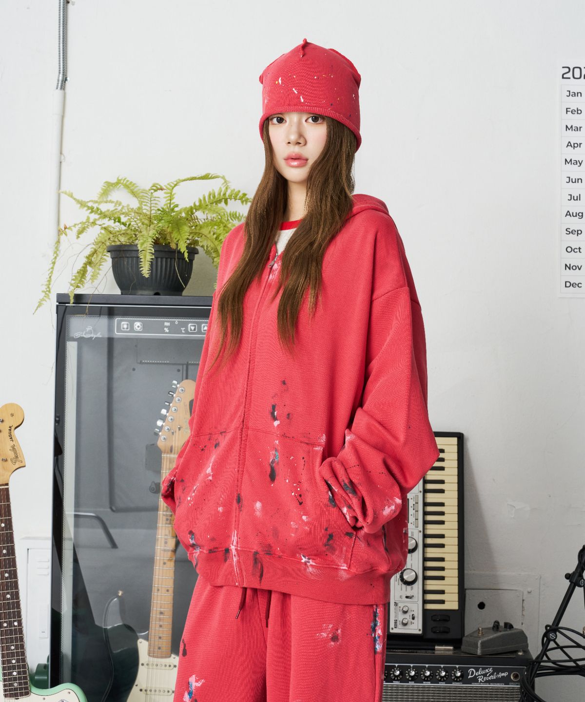 낫뉴(NOT NEW) Reversible Painting Beanie Red