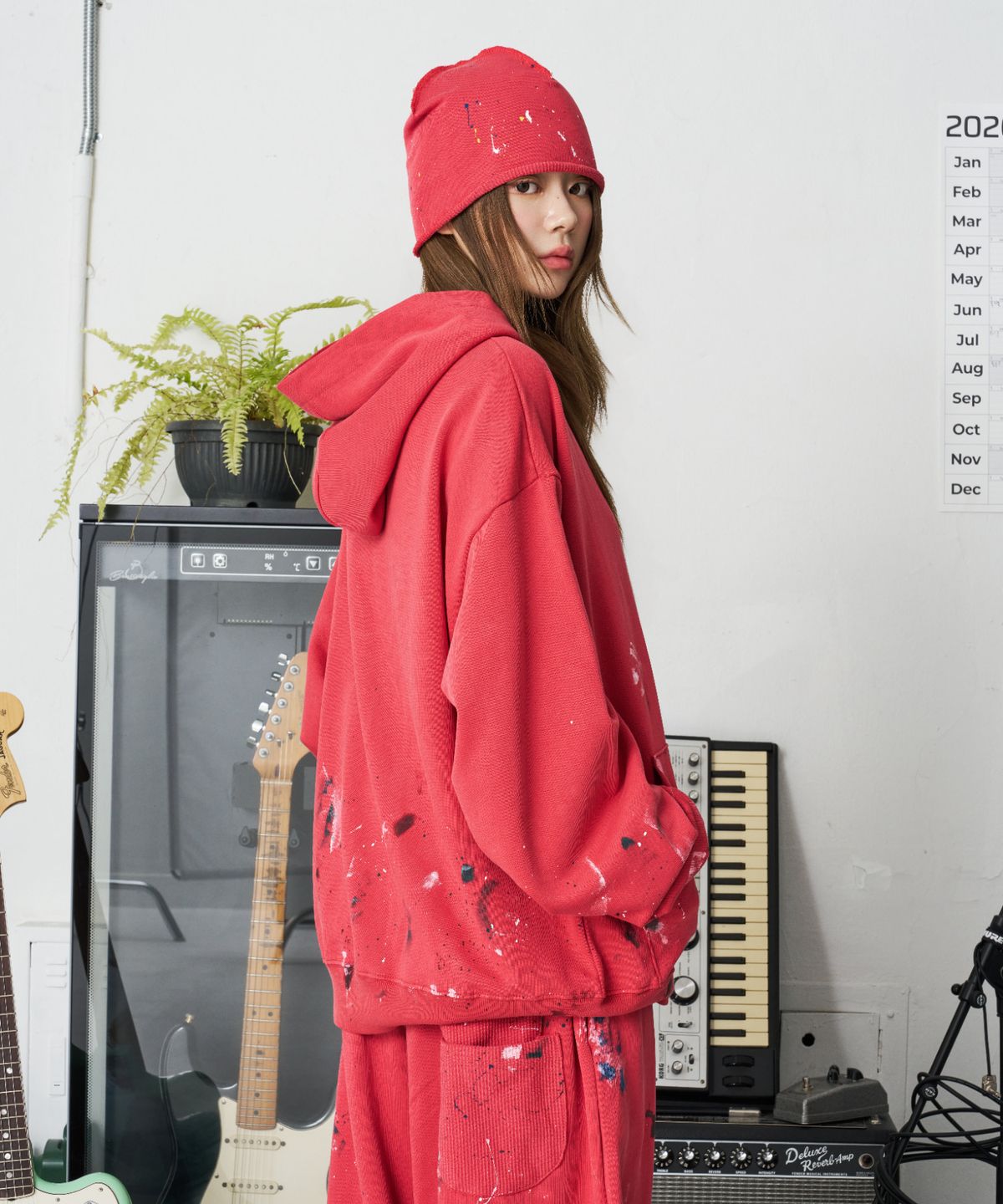 낫뉴(NOT NEW) Reversible Painting Beanie Red