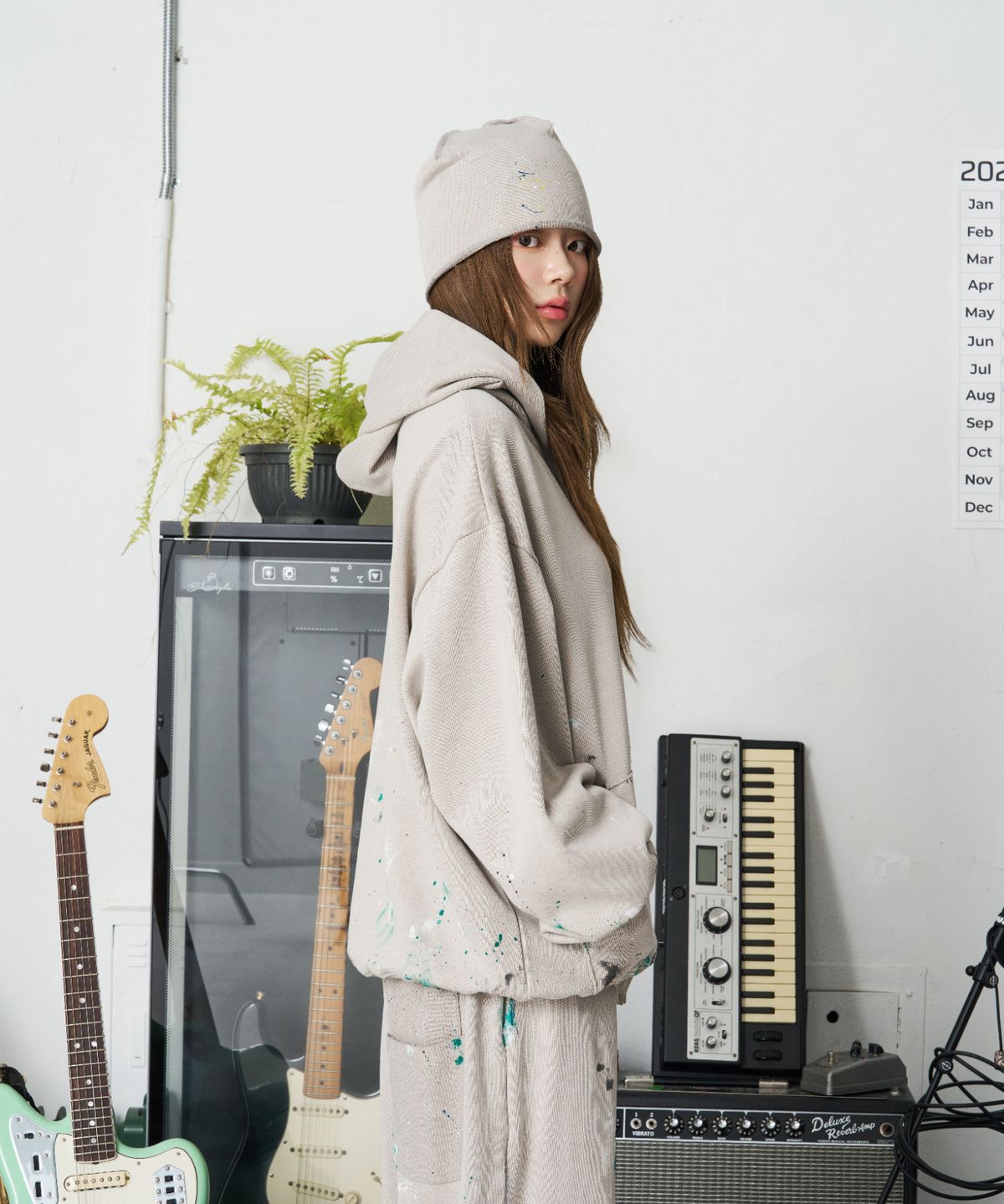 낫뉴(NOT NEW) Reversible Painting Beanie Grey
