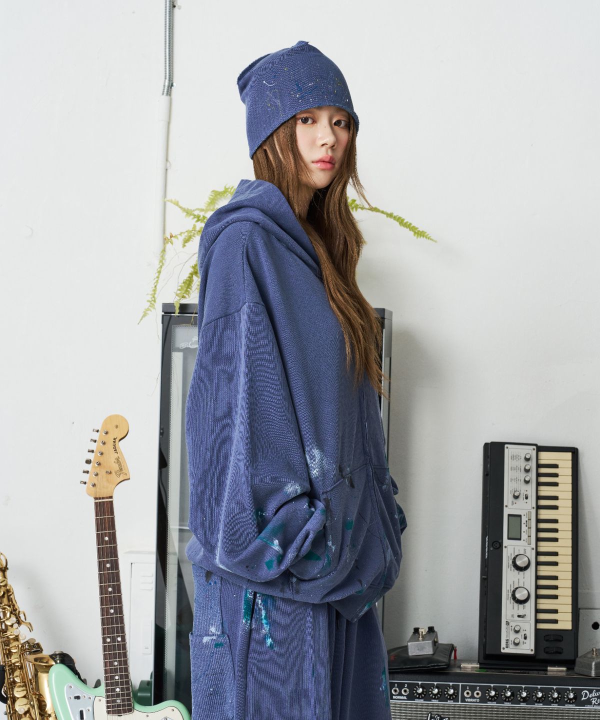 낫뉴(NOT NEW) Reversible Painting Beanie Navy