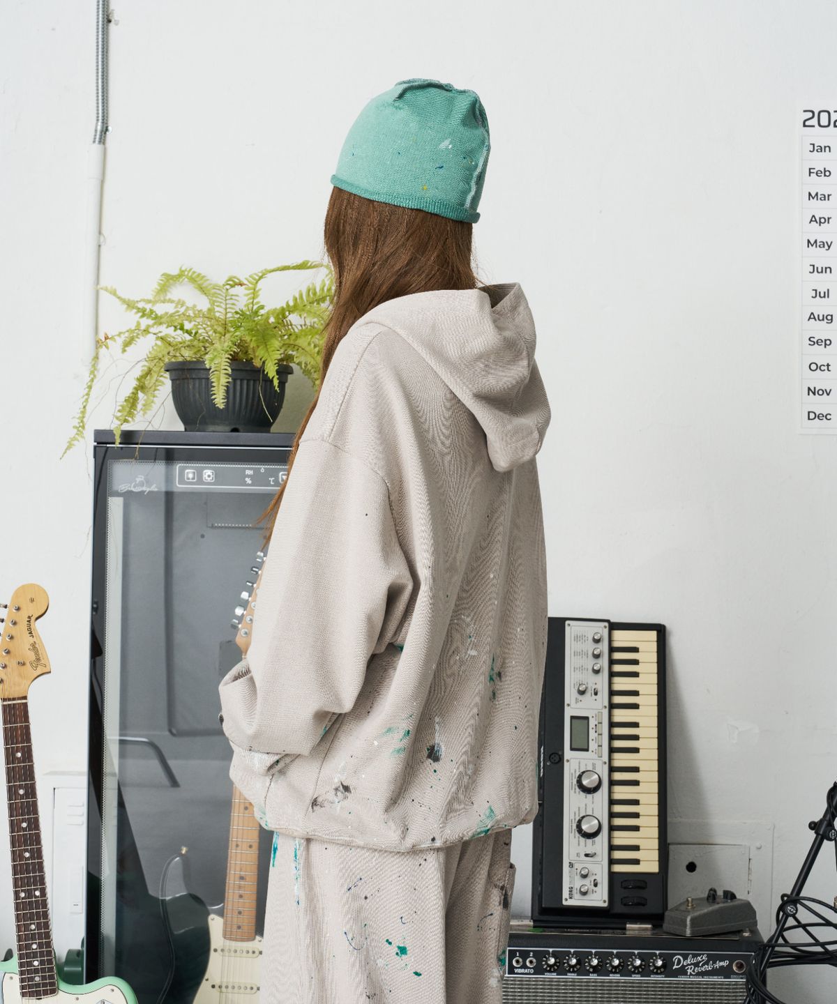 낫뉴(NOT NEW) Reversible Painting Beanie Jade