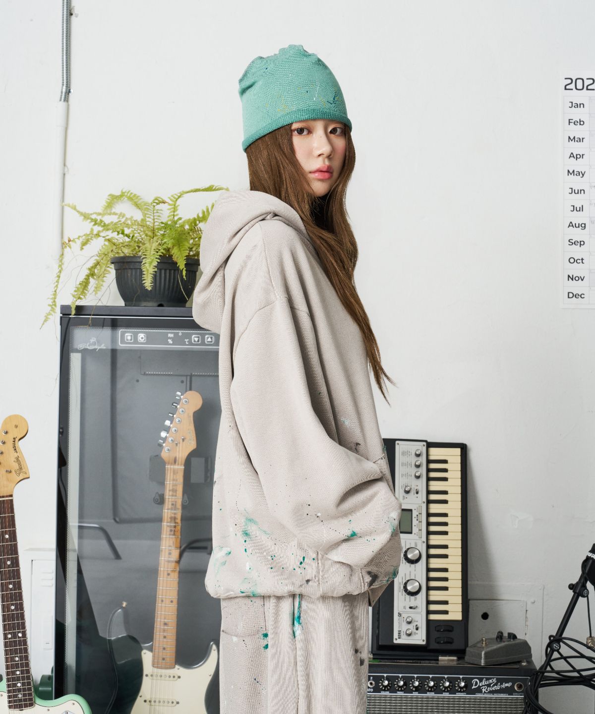 낫뉴(NOT NEW) Reversible Painting Beanie Jade