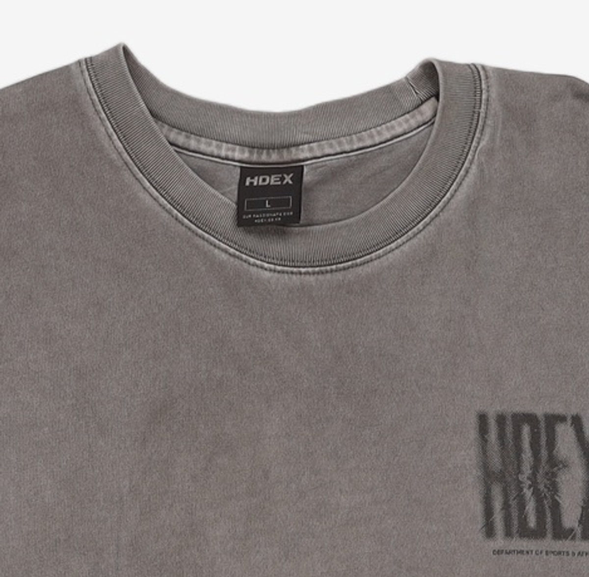 에이치덱스(HDEX) 크랙 프린티드 피그먼트 숏 슬리브 (Pigment Charcoal) 105