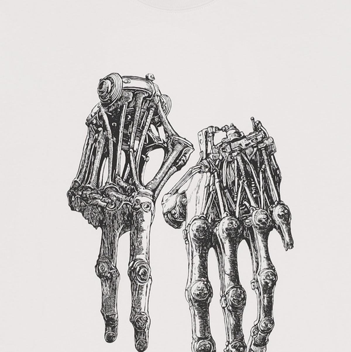노매뉴얼(NOMANUAL) ROBOTIC HAND NM T-SHIRT - WHITE 105