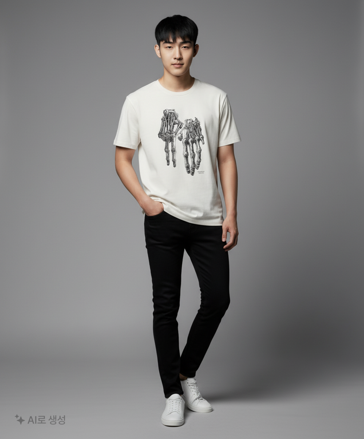 노매뉴얼(NOMANUAL) ROBOTIC HAND NM T-SHIRT - WHITE 105