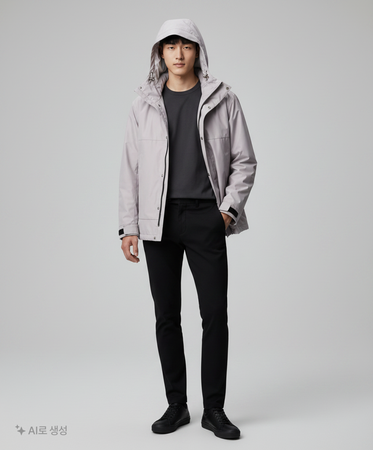 토피(TOFFEE) 하이넥 윈드브레이커 (LIGHT GREY) L