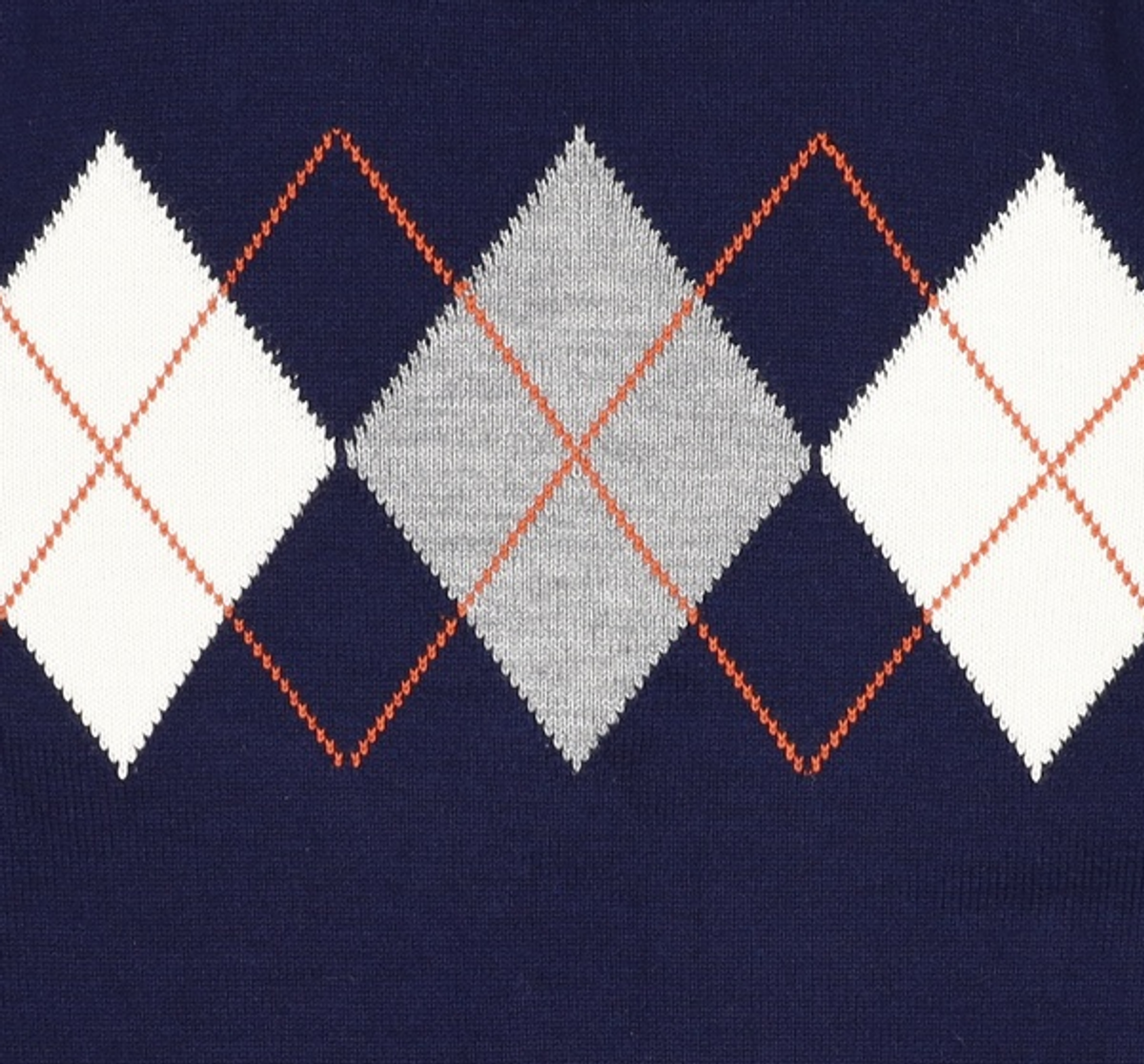 커스텀어클락(COSTUME O’CLOCK) 아가일 크루 넥 니트 네이비 L
