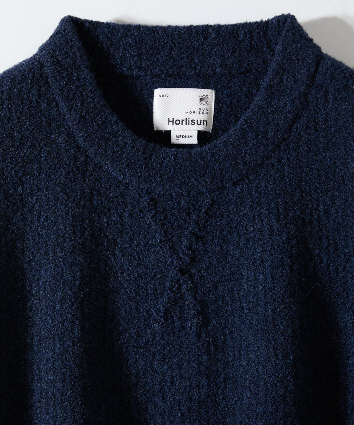 홀리선(HORLISUN) Northyork Boucle Crewneck Knit Melange Navy