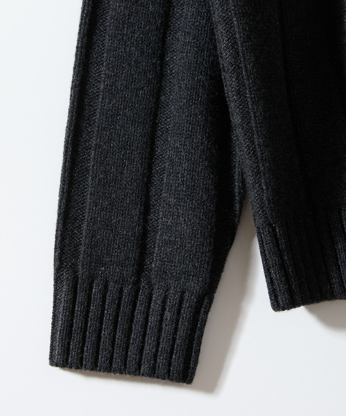 홀리선(HORLISUN) Meadow Wide Rib Crewneck Knit Melange Charcoal
