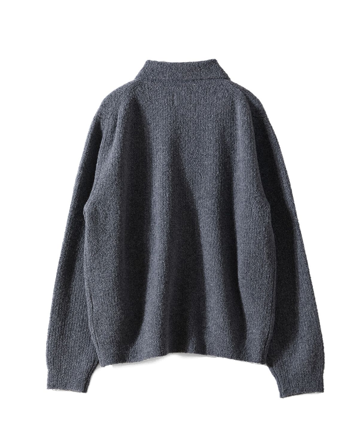 홀리선(HORLISUN) Forshey Boucle Zip Up Knit Cardigan Charcoal Gray