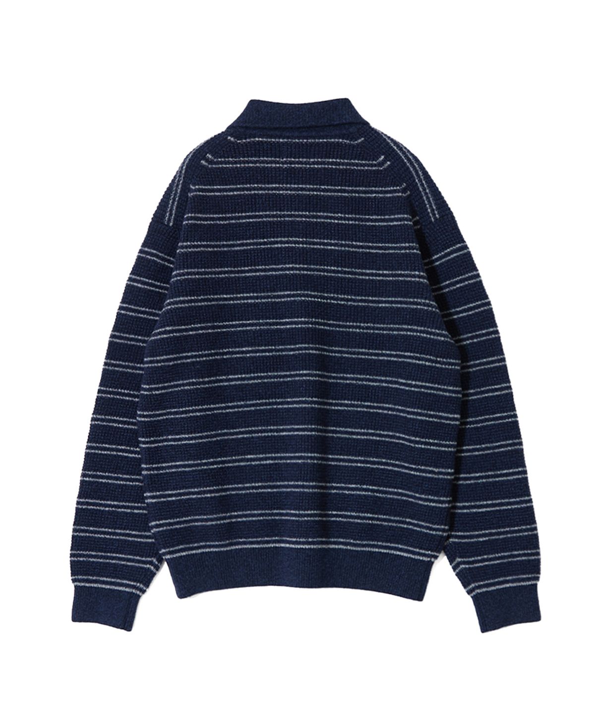 홀리선(HORLISUN) Casey Border Knit Pullover Melange Navy