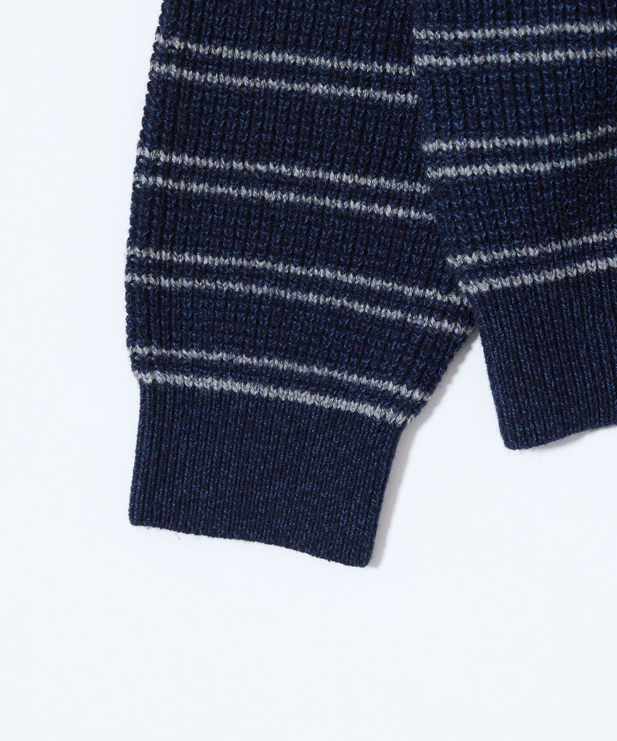 홀리선(HORLISUN) Casey Border Knit Pullover Melange Navy