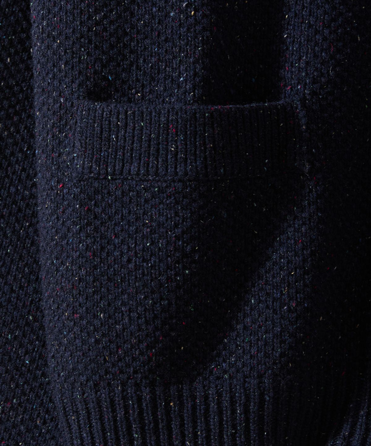 홀리선(HORLISUN) Annette Silk Nep Zip Up Knit Cardigan Navy