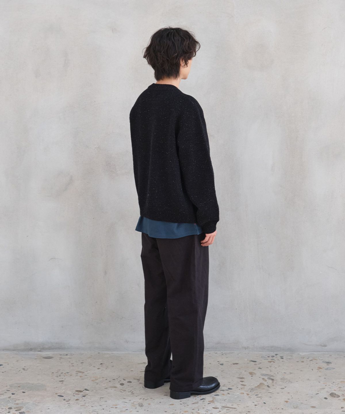 홀리선(HORLISUN) Annette Silk Nep Zip Up Knit Cardigan Black