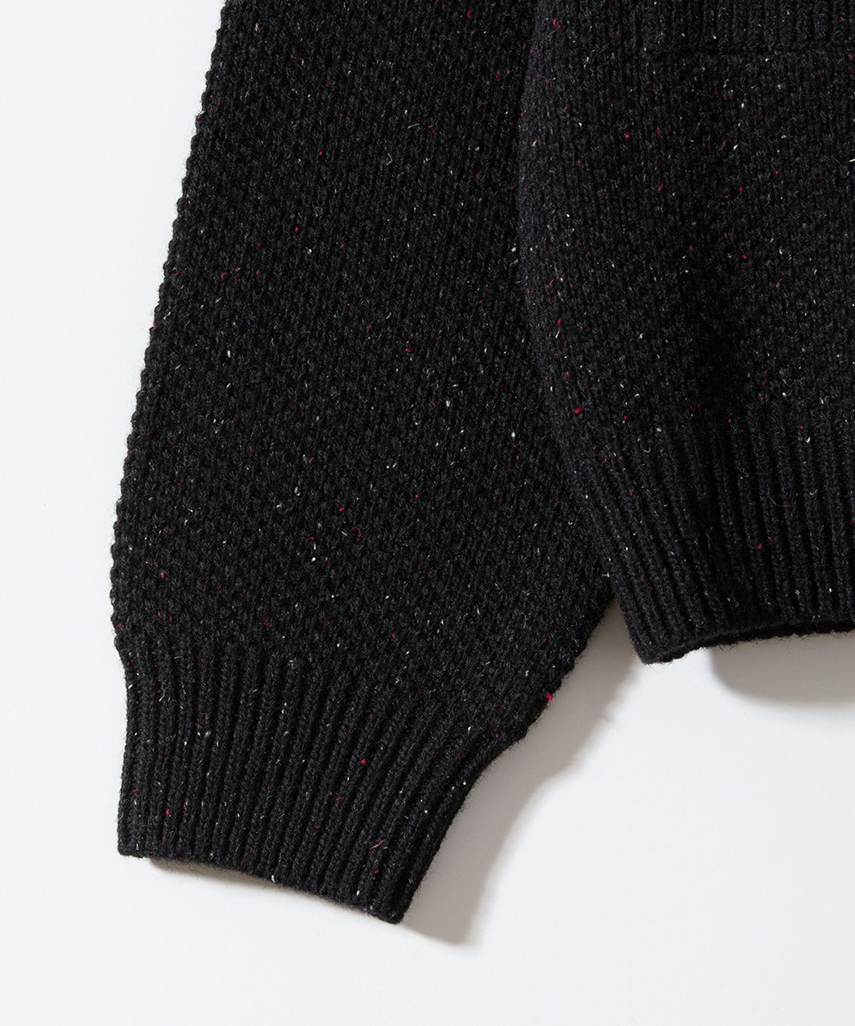 홀리선(HORLISUN) Annette Silk Nep Zip Up Knit Cardigan Black