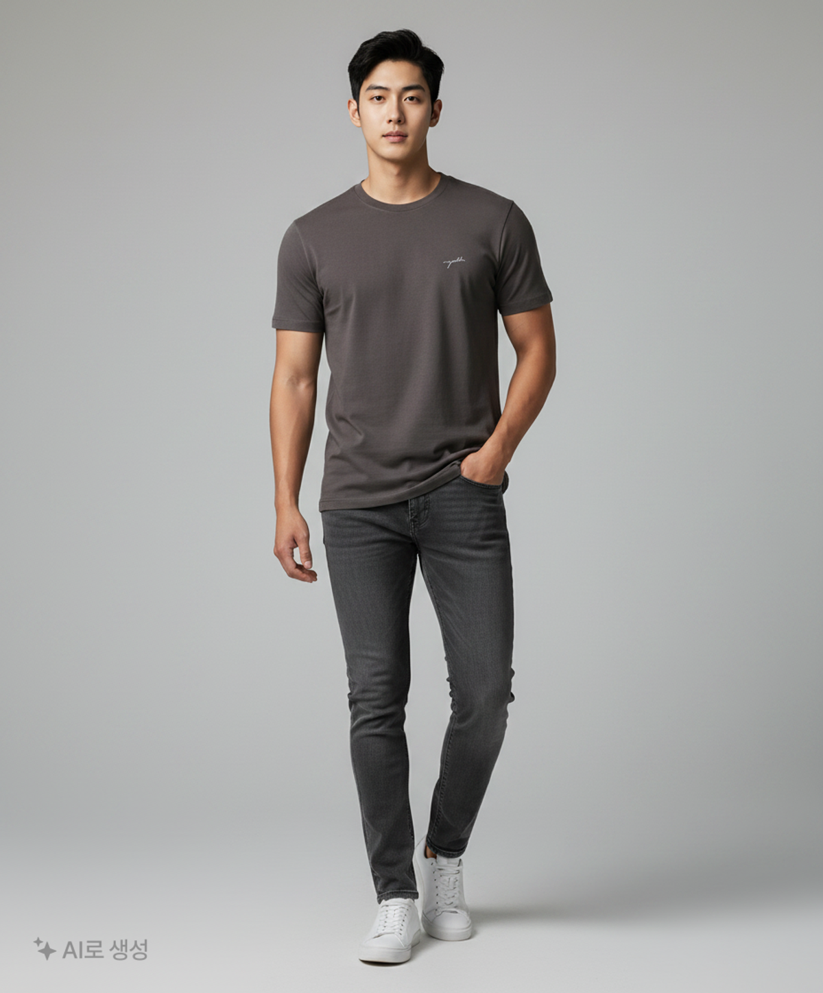 유스(YOUTH) H/S Logo T-Shirt - Charcoal Grey 2XL