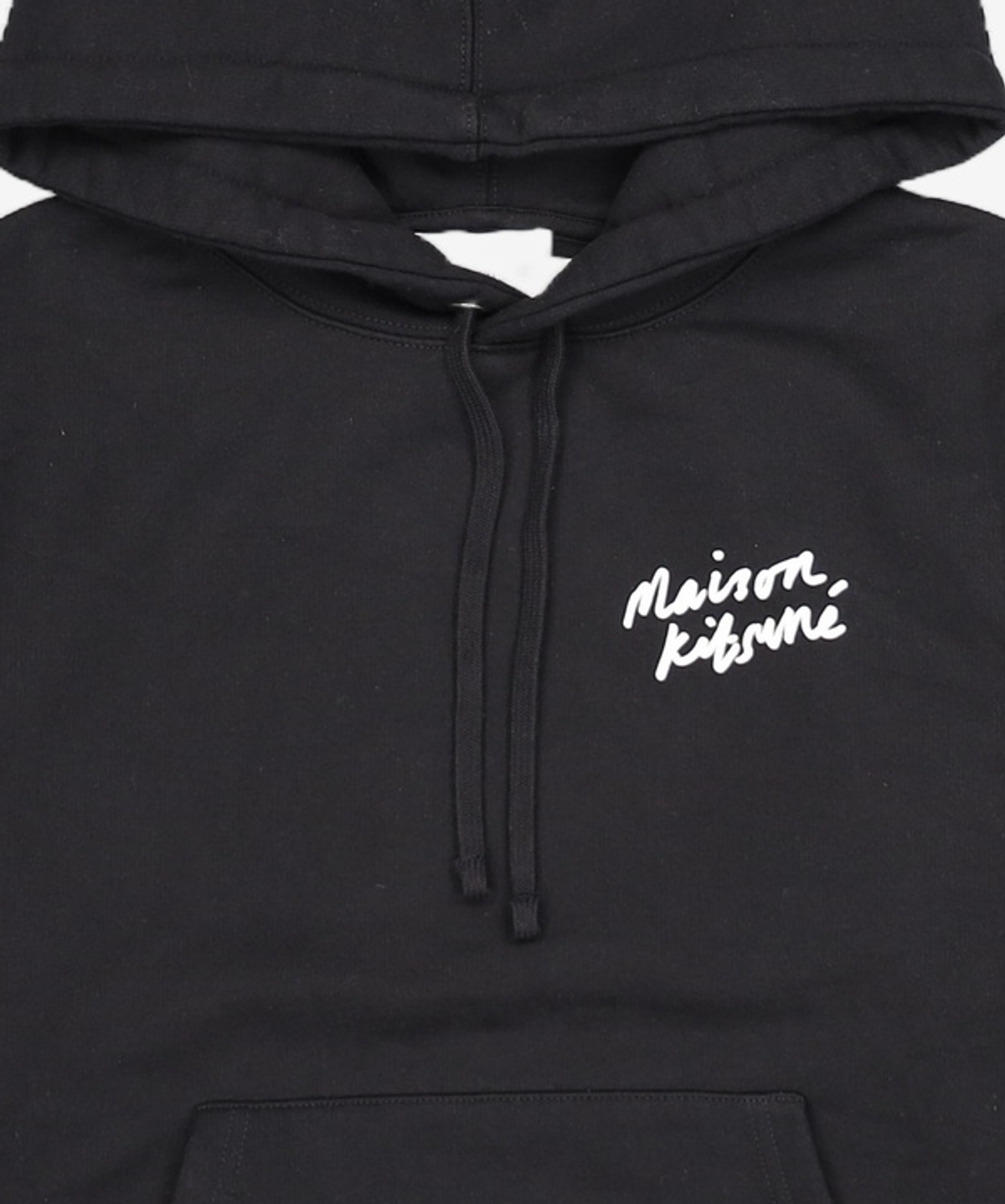 메종 키츠네(MAISON KITSUNE) 공용 핸드라이팅 루즈 후드 - 블랙 / IU00330KM0020P199 XXS