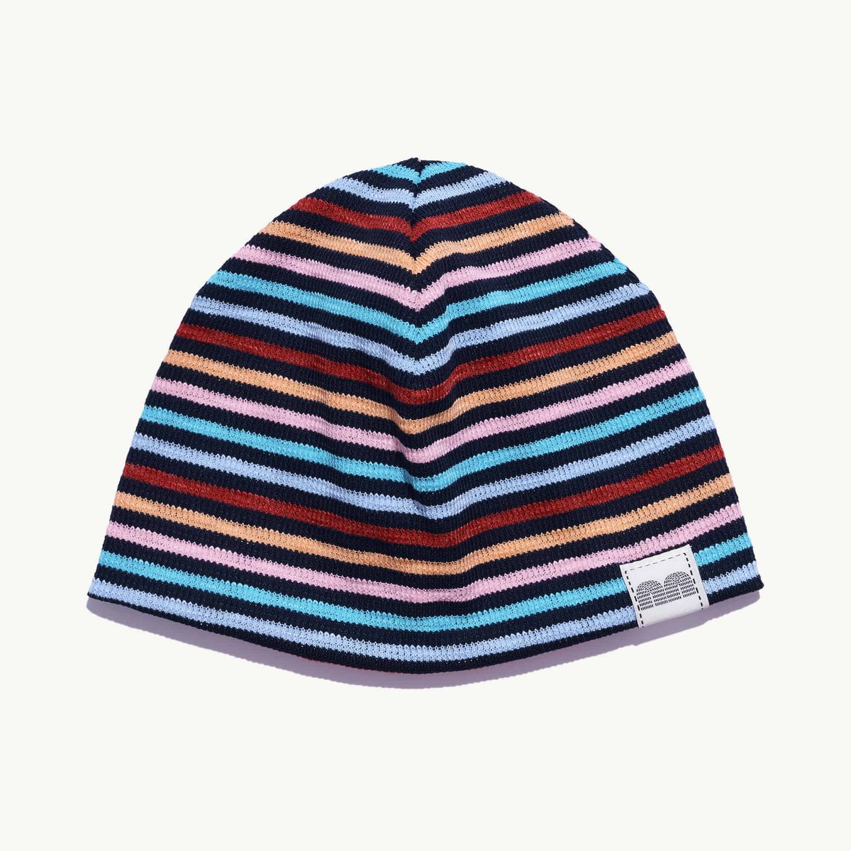 낫뉴(NOT NEW) nn Label Rainbow Beanie Navy