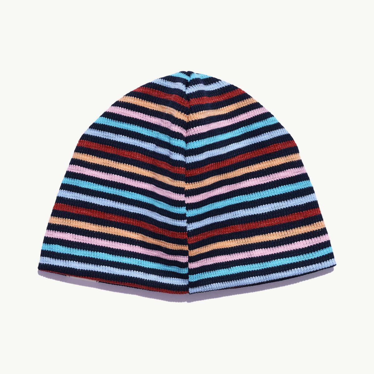낫뉴(NOT NEW) nn Label Rainbow Beanie Navy