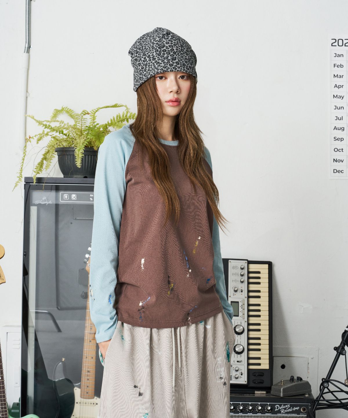 낫뉴(NOT NEW) nn Label Pattern Beanie Tiger Grey