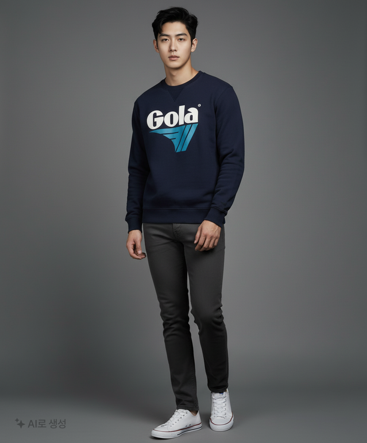 골라(GOLA) BIG LOGO CREWNECK SWEATSHIRTS [NAVY] L
