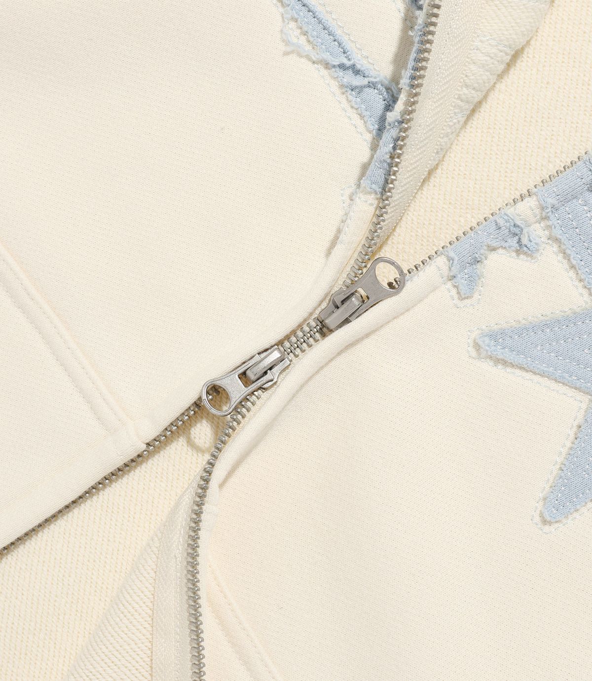 나이스고스트클럽(NICEGHOSTCLUB) 3STAR APPLIQUE HOODIE ZIP UP_CREAM(NG2GSUM490A)