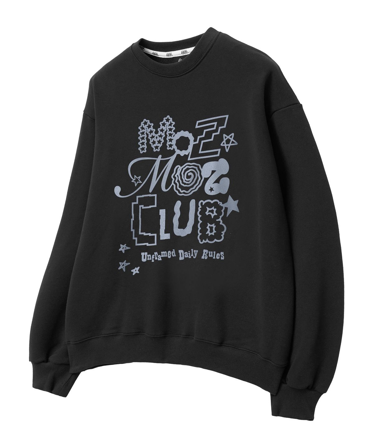 모즈모즈(MOZMOZ) 데일리 노이즈 맨투맨 블랙