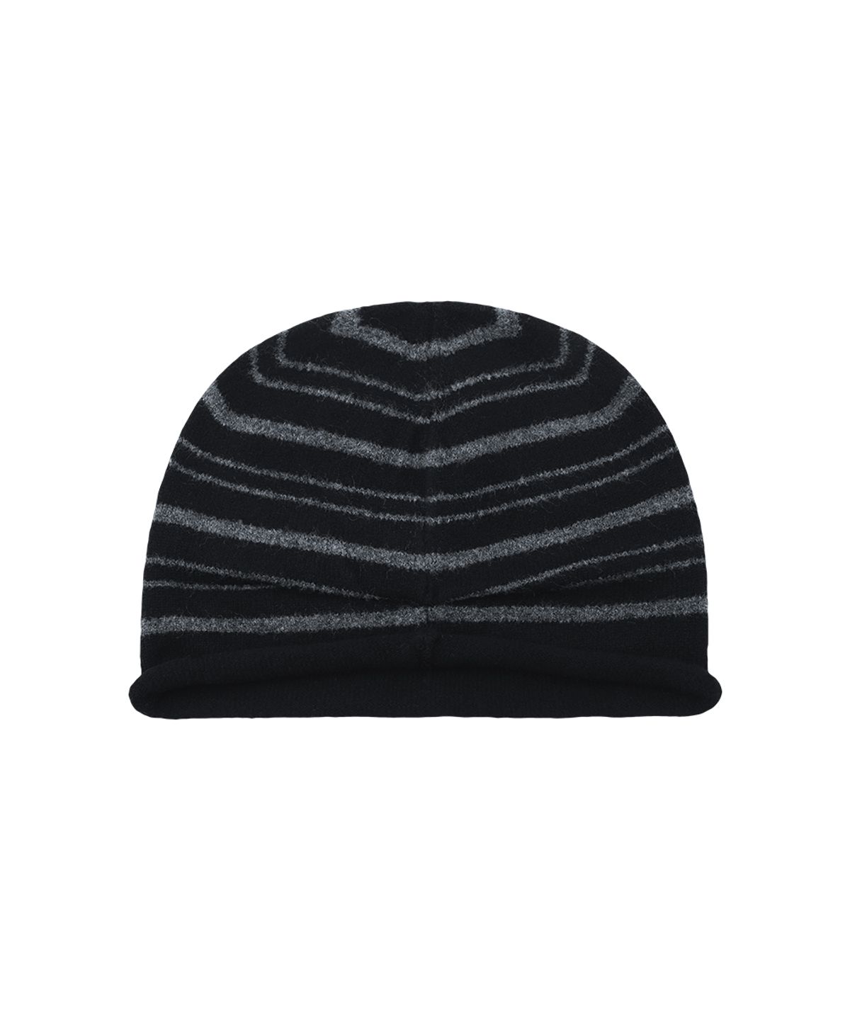 마하그리드(MAHAGRID) STRIPE ROLL BEANIE[BLACK]
