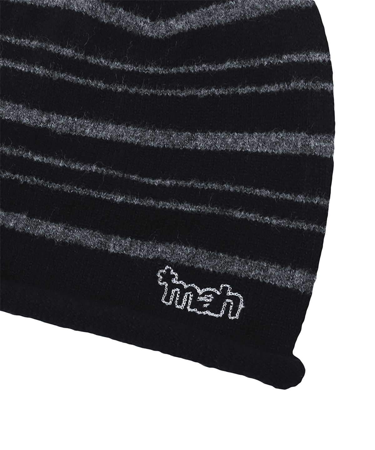 마하그리드(MAHAGRID) STRIPE ROLL BEANIE[BLACK]