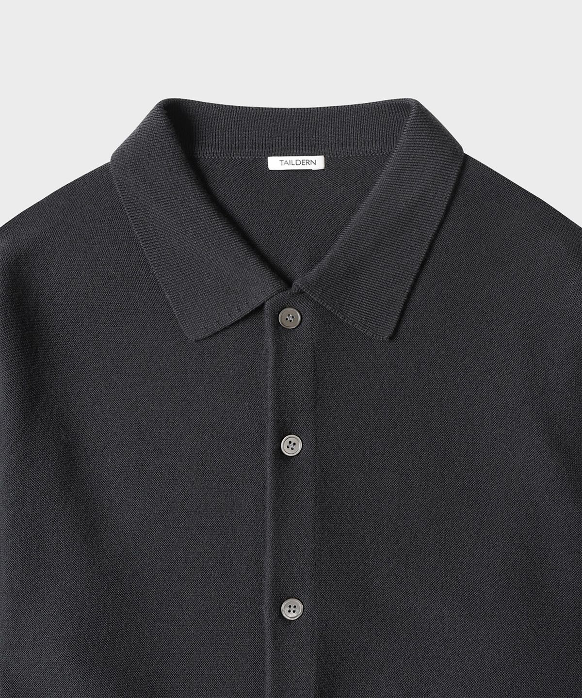 테일던(TAILDERN) Capote Knit Polo Wool Cardigan Grey
