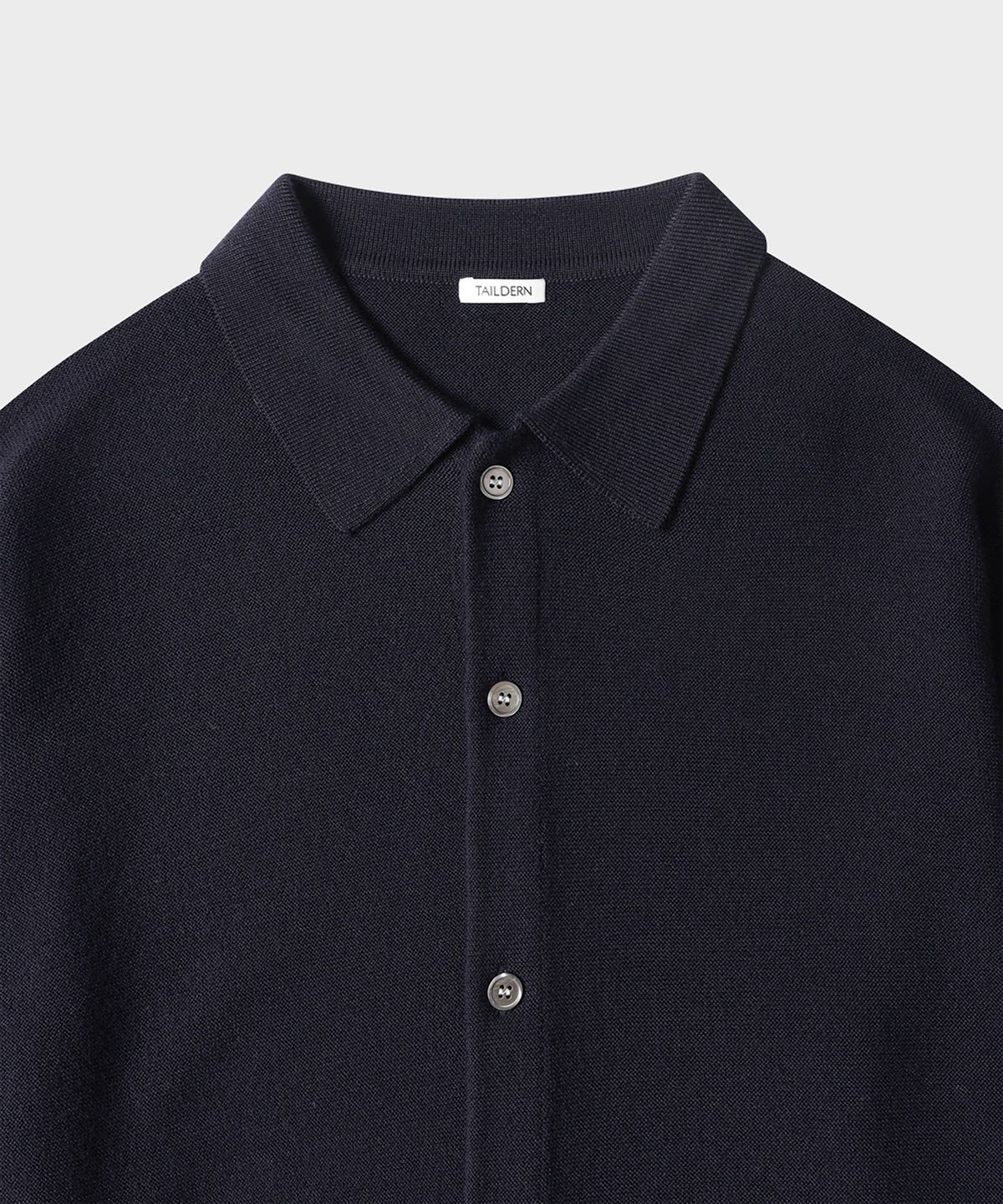 테일던(TAILDERN) Capote Knit Polo Wool Cardigan Navy