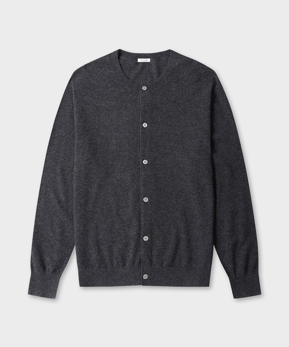테일던(TAILDERN) Elordi Round Neck Cardigan Wool Cashmere Charcoal