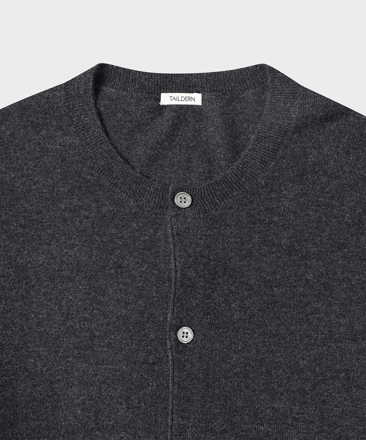 테일던(TAILDERN) Elordi Round Neck Cardigan Wool Cashmere Charcoal