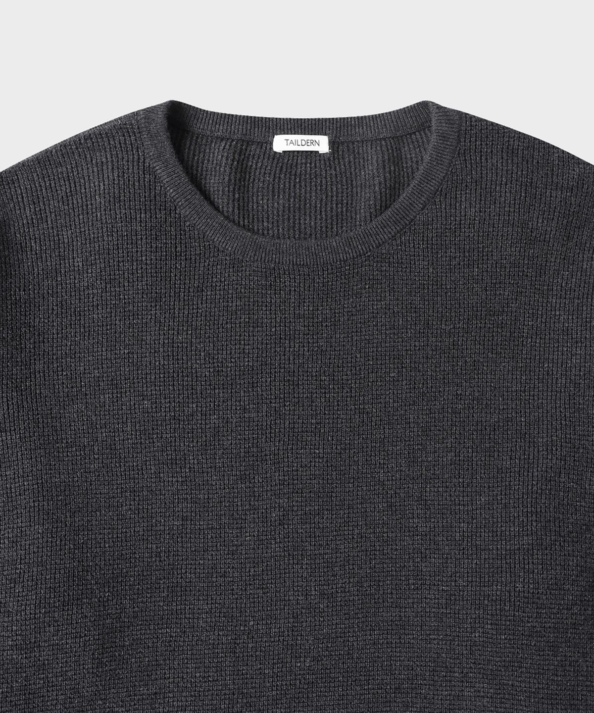 테일던(TAILDERN) Harry cotton wool Crew Neck Knit Charcoal