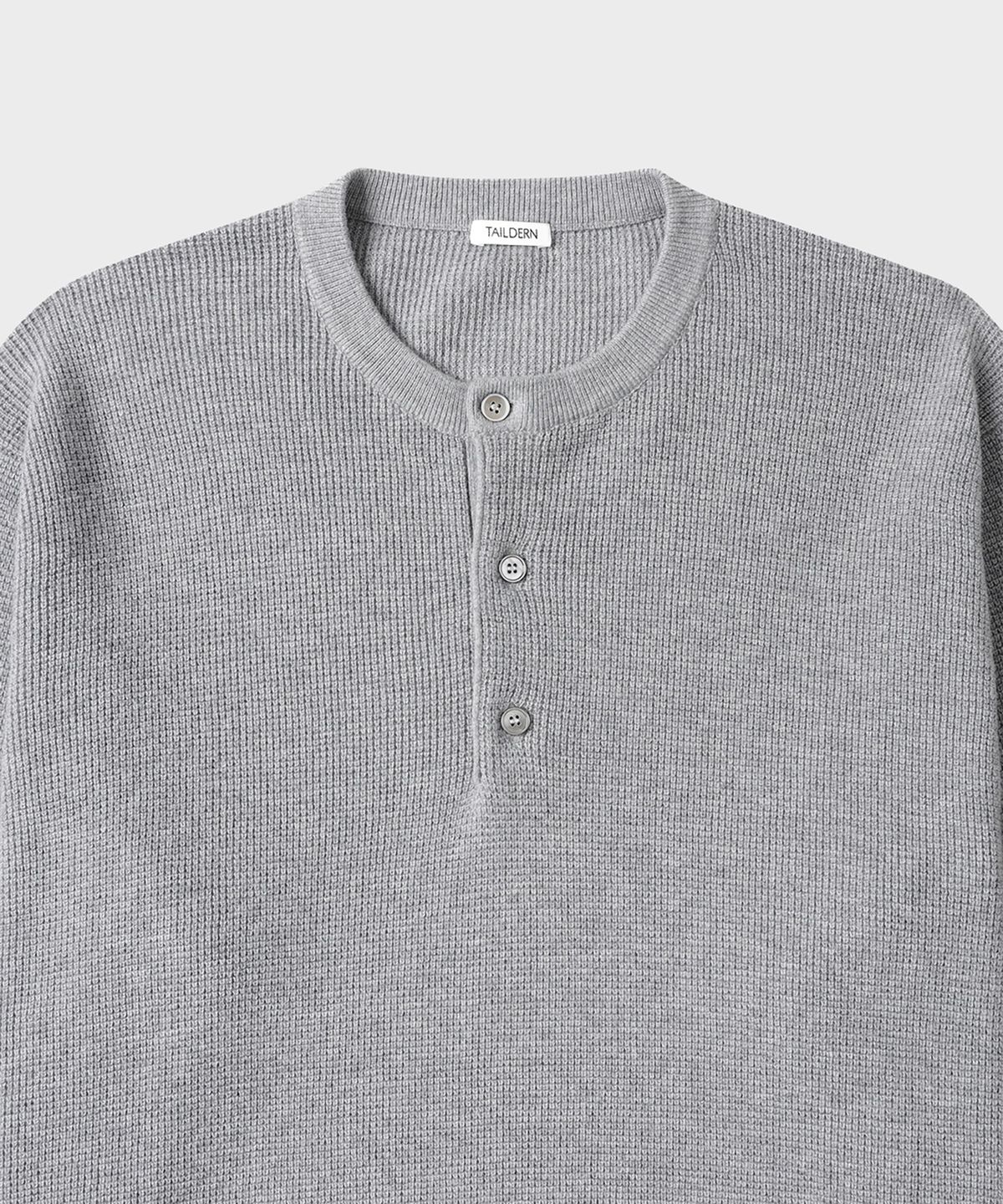 테일던(TAILDERN) Robert Henley Neck Sweater Cotton Wool Grey
