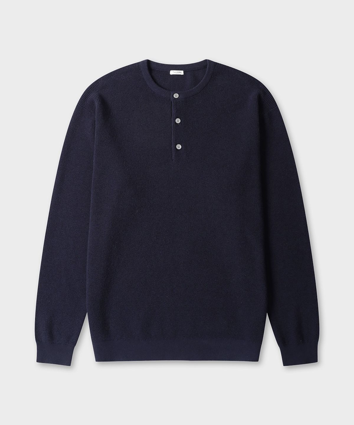 테일던(TAILDERN) Robert Henley Neck Sweater Cotton Wool Navy