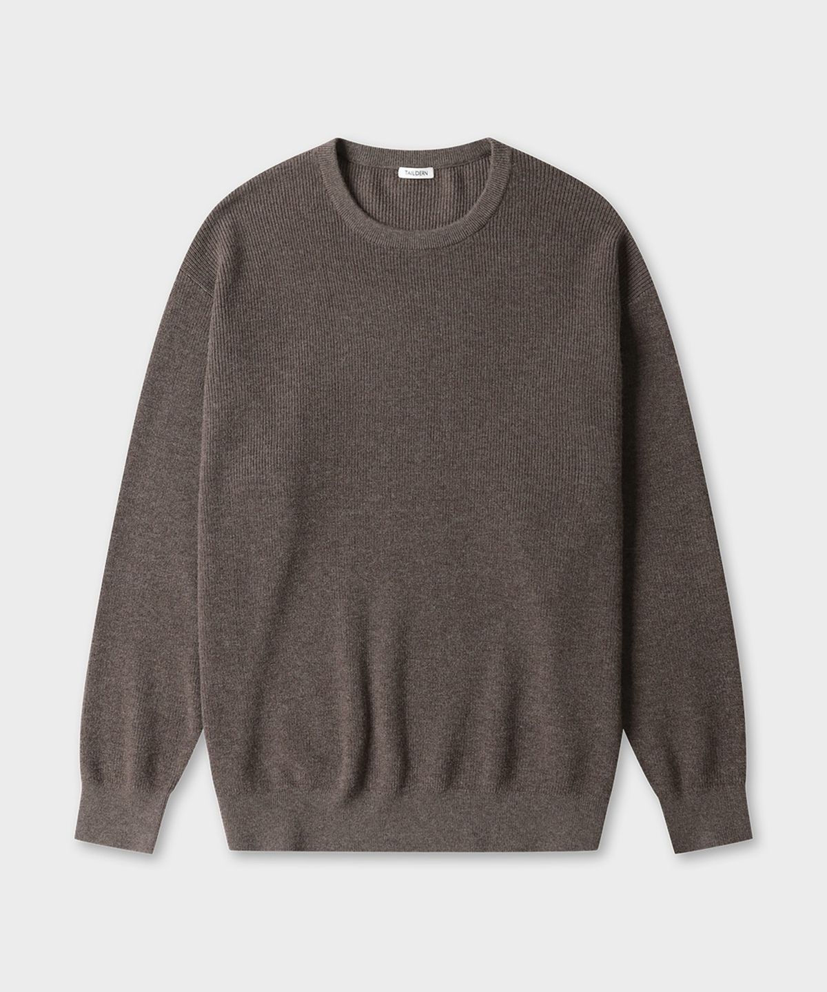 테일던(TAILDERN) Leon Round Cotton wool Sweater Brown