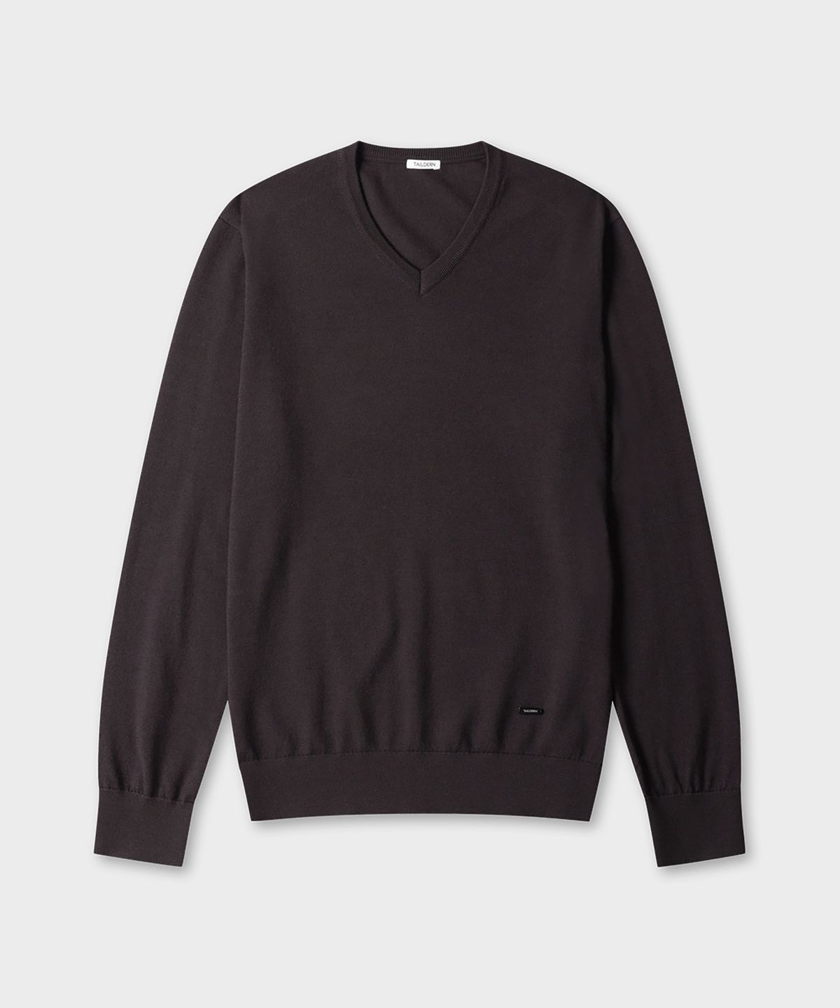 테일던(TAILDERN) William Lightweight V-neck Sweater Wool Dark Brown