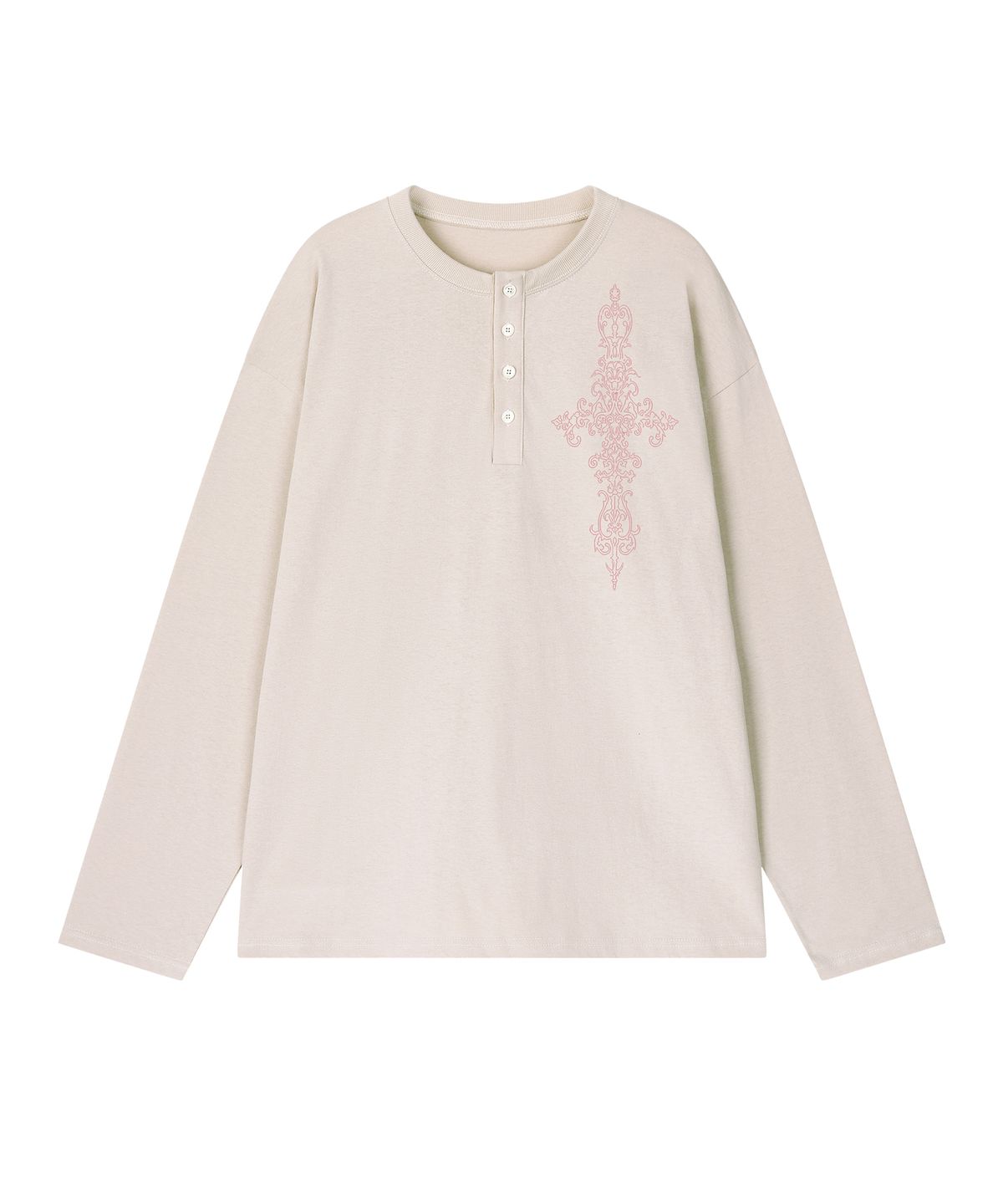 그레이버 오디너리(GRAVER ORDINARY) [ODNR UNISEX]SIM CROSS 헨리넥 롱슬리브 티셔츠_3color