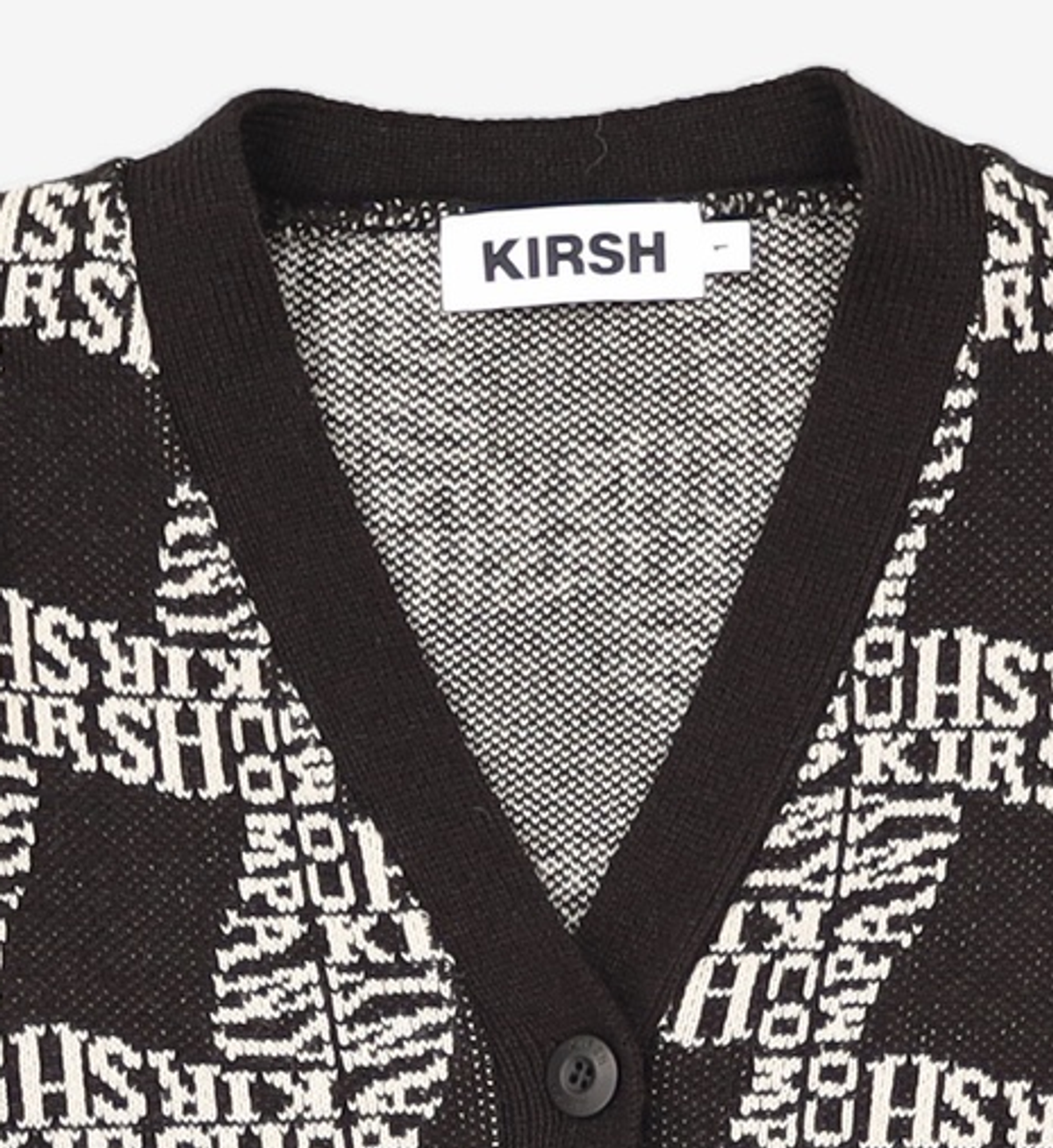 키르시(KIRSH) 스파이럴 자카드 니트 가디건 KA [블랙] 1