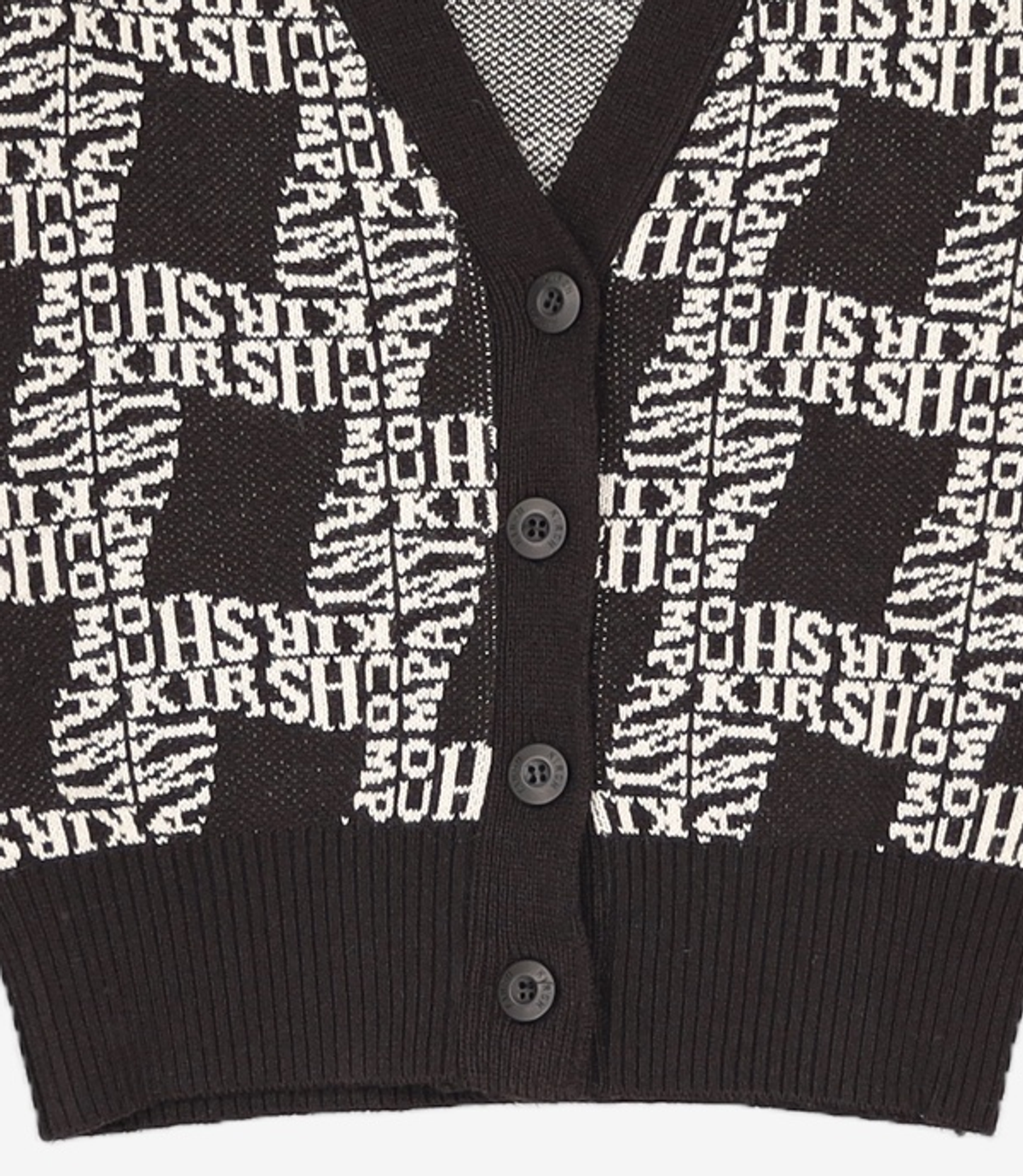 키르시(KIRSH) 스파이럴 자카드 니트 가디건 KA [블랙] 1